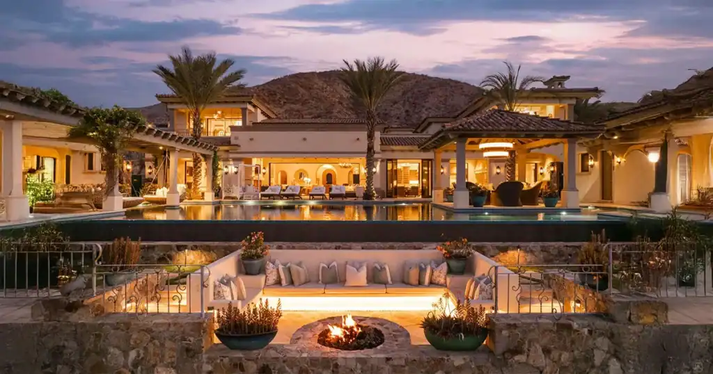 Luxury Los Cabos real estate - oceanview villa with infinity pool and outdoor entertainment areas
